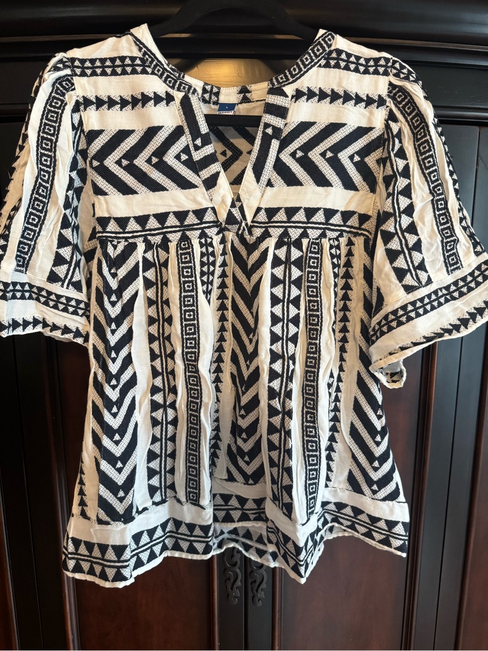 Old Navy Black & White Boho-style Tunic
